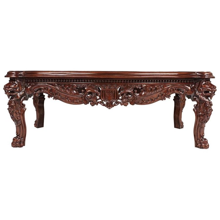 ALDO Tables > Accent Tables 24"Wx15.5"Dx28"H / new / wood Cofee Tea Lion Legs Stunning Masterpiece Hand Carved Mahogany Table