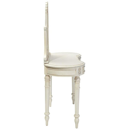 ALDO Tables > Accent Tables 45.5"Wx19"Dx57.5"H / new / wood French Victorian Hand-Carved Solid Mahogany Antique Replica Bedroom Vanity White Dressing Table With Mirror