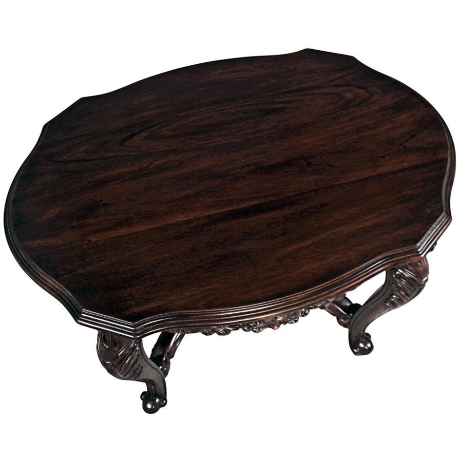 ALDO Tables > Accent Tables Brown Cofee Tea Table Hand Carved Mahogany Antique Replica Furniture By Louis XV