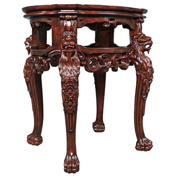 ALDO Tables > Accent Tables Brown Cofee Tea Table With Storage Compartment Hand Ccarved Mahogany Antique Replica Furniture By Lord Thomas Samford Raffles