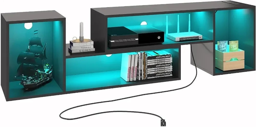 ALDO Tables > Accent Tables Modern Deformable TV Stand Tables With Storage and LED Lights